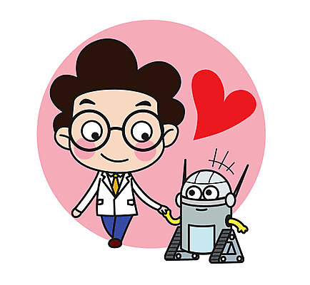 전신 캐릭터 남자 스티커 일러스트 직업캐릭터 한명 서기 웃음 성인 손잡기 산책 하트 로봇 과학자 4차산업 일러캐릭터 AI파일 모양 직업 1 산업 과학 모션 휴식 표정 사람 학자 파일형식 벡터