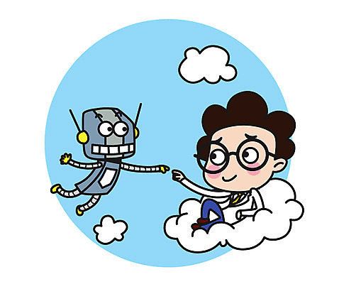 전신 구름 캐릭터 남자 스티커 일러스트 하늘 직업캐릭터 한명 앉기 성인 흉내 로봇 과학자 천지창조 4차산업 일러캐릭터 AI파일 자연요소 직업 1 산업 과학 모션 사람 학자 파일형식 벡터