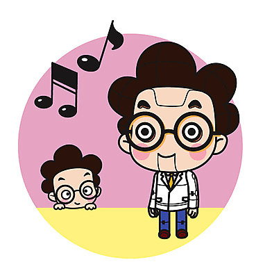 캐릭터 남자 음악 스티커 일러스트 직업캐릭터 한명 상반신 성인 흉내 로봇 과학자 일러캐릭터 AI파일 직업 1 과학 모션 문화예술 사람 학자 파일형식 벡터