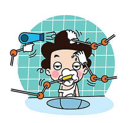 캐릭터 남자 스티커 일러스트 아침 직업캐릭터 한명 서기 상반신 성인 양치 세수 과학자 화장실 출근준비 로봇팔 일러캐릭터 AI파일 주간 직업 1 과학 모션 사람 청결 로봇 출근 학자 파일형식 벡터