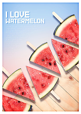 PSD 편집이미지 포스터 조각 여름음식 수박 사람없음 여름 여름휴가 바캉스 막대기 시원함 제철음식 제철과일 이미지편집 계절 음식 과일 휴가 제철 파일형식 여름_계절