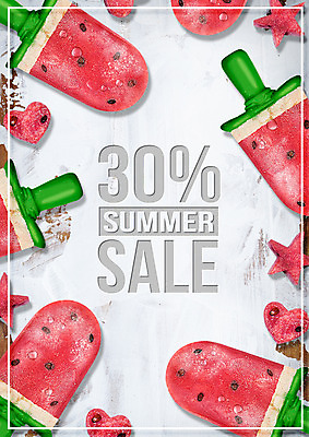 PSD 편집이미지 포스터 아이스크림 여름음식 수박 타이포그라피 사람없음 여름 여름휴가 바캉스 세일 하트 시원함 제철음식 제철과일 이미지편집 모양 문자 계절 음식 과일 휴가 디저트 제철 파일형식 여름_계절