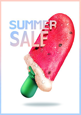 PSD 편집이미지 포스터 아이스크림 여름음식 수박 타이포그라피 사람없음 여름 여름휴가 바캉스 세일 시원함 막대아이스크림 제철음식 제철과일 이미지편집 문자 계절 음식 과일 휴가 디저트 제철 파일형식 여름_계절