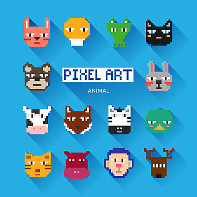 아이콘 여러마리 곰 사슴 오리 사람없음 고양이 용 원숭이 토끼 여우 웹아이콘 얼룩말 하마 얼룩소 픽셀 픽셀아이콘 2D아이콘 AI파일 동물 다수 포유류 조류 반려동물 말_동물 파일형식 벡터