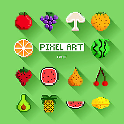 아이콘 오렌지 딸기 포도 귤 수박 사람없음 버섯 배 체리 사과 레몬 파인애플 웹아이콘 아보카도 픽셀 픽셀아이콘 2D아이콘 AI파일 과일 열대과일 파일형식 벡터