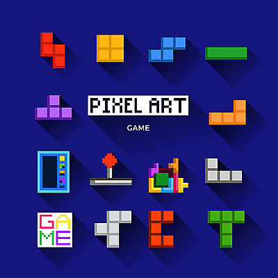아이콘 사람없음 블록 게임 웹아이콘 오락기계 오락실 테트리스 픽셀 픽셀아이콘 2D아이콘 AI파일 놀이 파일형식 벡터