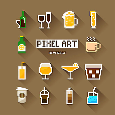 아이콘 커피 맥주 사람없음 와인 칵테일 오렌지주스 웹아이콘 아이스커피 픽셀 픽셀아이콘 2D아이콘 AI파일 음료 주류 과일주스 파일형식 벡터