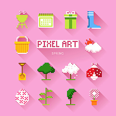 나무 아이콘 화분 날씨 선물 장화 사람없음 소풍 바구니 계란 봄 달력 벚꽃 소나무 삽 무당벌레 웹아이콘 픽셀 픽셀아이콘 2D아이콘 AI파일 식물 계절 꽃 곤충 신발 야외활동 알 파일형식 벡터