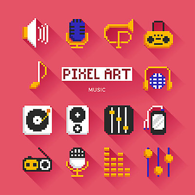 아이콘 음악 음표 사람없음 헤드셋 스피커 소리 카세트테이프 MP3 나팔 마이크 웹아이콘 트럼펫 녹음기 이퀄라이저 픽셀 픽셀아이콘 2D아이콘 AI파일 기호 악기 음향기기 문화예술 전자제품 헤드폰 금관악기 파일형식 벡터 녹음_기록