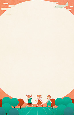 전신 PSD 나무 구름 여자 남자 지구 어린이 일러스트 하늘 비행기 프레임 세명 걷기 놀기 프레임일러스트 국내일러스트 자연요소 식물 항공교통 모션 대중교통 사람 파일형식