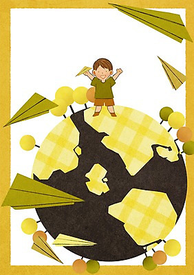 전신 PSD 나무 남자 지구 어린이 일러스트 한명 서기 세계 종이비행기 국내일러스트 식물 1 모션 사람 종이접기 파일형식