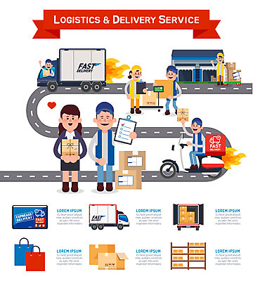 전신 여자 남자 일러스트 저울 서기 여러명 트럭 오토바이 택배기사 배송 창고 택배 과정 택배상자 물류창고 수화물 국내일러스트 AI파일 다수 컨셉 모션 자동차 사람 상자 바이크 운송업 배달원 파일형식 벡터