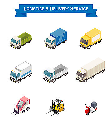 일러스트 자동차 사람없음 트럭 오토바이 배송 택배 지게차 아이소메트릭 국내일러스트 AI파일 육상교통 바이크 운송업 중장비 파일형식 벡터