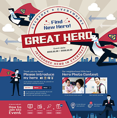 PSD 템플릿 여자 노년 남자 화살표 웹템플릿 이벤트페이지 이벤트 여러명 성인 30대 한국인 환자 간호사 60대 망토 슈퍼맨 영웅 이미지템플릿 다수 의학 사람 동양인 장년 의료진 페이지 파일형식