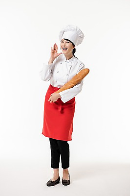 포토 JPG 스튜디오촬영 전신 여자 실내 한명 서기 미소 들기 성인 앞모습 30대 요리사 외침 한국인 바게트 조리복 제빵사 성인여자한명만 소상공인 국내포토 직업 1 빵 뷰포인트 유니폼 모션 표정 사람 동양인 내부 장년 경제 소리 상인 여자한명만 성인여자만 파일형식