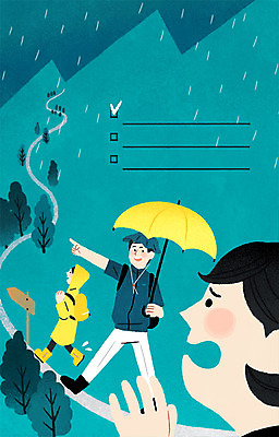 전신 PSD 여자 남자 어린이 일러스트 우산 서기 상반신 성인 세명 여름 비 위험 우비 장마 국내일러스트 자연요소 옷 계절 컨셉 모션 날씨 사람 비_날씨 파일형식