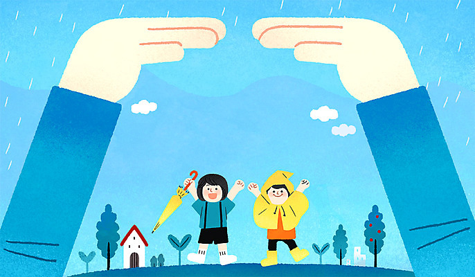 전신 PSD 구름 손 여자 남자 어린이 일러스트 우산 주택 장화 서기 안전 두명 신체부위 여름 새싹 비 우비 장마 국내일러스트 자연요소 식물 옷 계절 신발 모션 날씨 사람 건물 비_날씨 파일형식