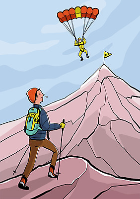 전신 PSD 남자 일러스트 산 서기 성인 두명 등산 금지 구직 실업 취업준비생 낙하산 패러글라이딩 불만 부정 어려움 차별 힘듦 국내일러스트 감정 스포츠 컨셉 비즈니스 모션 사람 트래킹 파일형식