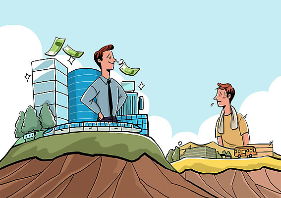 PSD 남자 일러스트 서기 상반신 성인 두명 금지 도시 비교 발전 투자 지역 불만 개발 차별 국내일러스트 감정 컨셉 비즈니스 모션 사람 파일형식