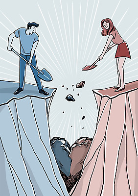 전신 PSD 여자 남자 일러스트 협력 함께함 서기 성인 두명 흙 절벽 금지 땅 화합 배려 삽질 이해 차별 묻힘 국내일러스트 컨셉 모션 사람 파일형식