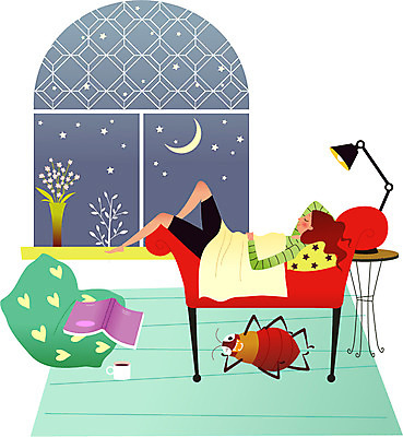 전신 여자 별 화분 쿠션 일러스트 창문 베개 탁자 조명 한명 성인 책 컵 여름 소파 눕기 꽃병 스탠드 잠 해충 야간 초승달 진드기 국내일러스트 AI파일 자연요소 1 식기 계절 꽃 가구 의자 침구 모션 사람 달 벌레 파일형식 벡터