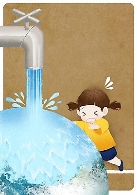 전신 PSD 여자 지구 어린이 일러스트 한명 서기 물 절약 수도꼭지 물절약 낭비 국내일러스트 자연요소 1 컨셉 모션 사람 파일형식