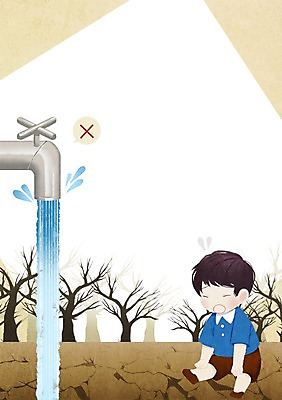 전신 PSD 나무 남자 어린이 일러스트 건조 한명 앉기 물 절약 땅 수도꼭지 가뭄 물절약 낭비 국내일러스트 자연요소 식물 1 컨셉 모션 날씨 사람 파일형식