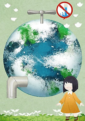 전신 PSD 여자 지구 어린이 일러스트 자연 조류 한명 서기 물 새싹 절약 수도꼭지 물절약 국내일러스트 자연요소 식물 동물 1 컨셉 모션 사람 생태계 파일형식