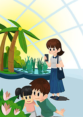 전신 PSD 식물 여자 남자 꽃 딸 아들 어린이 일러스트 가족 엄마 들기 상반신 성인 세명 여름 여름휴가 바캉스 스마트폰 사진촬영 구경 식물원 국내일러스트 계절 관계 모션 휴가 사람 핸드폰 스마트기기 촬영 파일형식 여름_계절