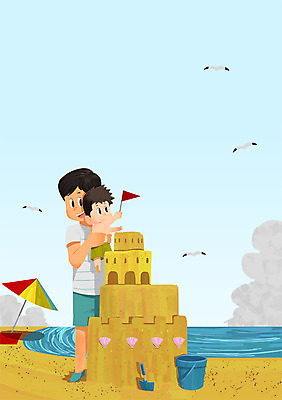 전신 PSD 구름 남자 아들 어린이 바다 일러스트 가족 안기 갈매기 조개 서기 성인 해변 두명 여름 여름휴가 바캉스 깃발 파라솔 아빠 삽 양동이 모래성 국내일러스트 자연요소 계절 모래 관계 모션 조류 휴가 어패류 사람 파일형식 여름_계절