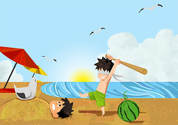 전신 PSD 남자 아들 어린이 바다 일러스트 가족 갈매기 여름음식 수박 서기 들기 상반신 성인 해변 두명 여름 여름휴가 바캉스 눕기 야구방망이 눈가림 파라솔 아빠 모래찜질 제철음식 제철과일 국내일러스트 계절 음식 과일 관계 모션 조류 휴가 사람 야구용품 가림 제철 파일형식 여름_계절