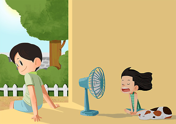 전신 PSD 나무 여자 남자 딸 어린이 일러스트 가족 앉기 상반신 성인 두명 여름 여름휴가 바캉스 울타리 선풍기 아빠 강아지 낮잠 국내일러스트 식물 계절 관계 모션 휴가 사람 담장 반려동물 가전제품 잠 개 파일형식 여름_계절