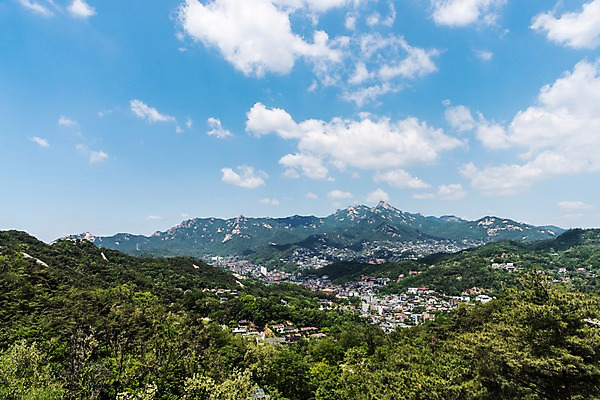 포토 JPG 주간 나무 구름 자연 하늘 산 주택 한국 풍경 사람없음 야외 인왕산 한양도성 국내포토 자연요소 식물 아시아 서울 건물 생태계 파일형식