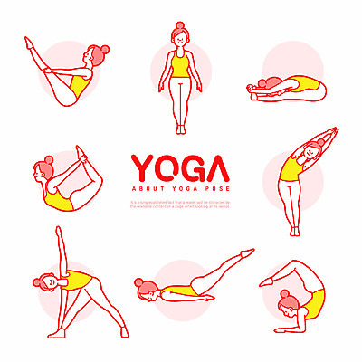 전신 여자 일러스트 요가 건강 여러명 성인 세트 운동 스트레칭 요가자세 국내일러스트 AI파일 웰빙 포즈 다수 사람 파일형식 벡터