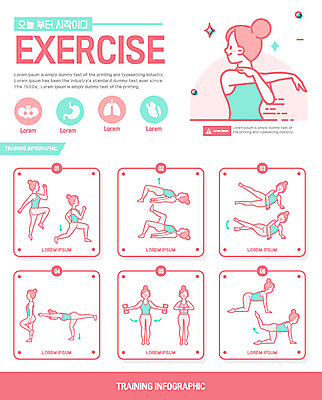 전신 여자 일러스트 건강 여러명 상반신 성인 운동 헬스 스트레칭 스쿼트 맨몸운동 국내일러스트 AI파일 다수 사람 파일형식 벡터 운동자세