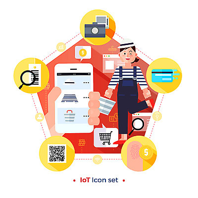 전신 옷 여자 일러스트 돋보기 한명 서기 웃음 들기 성인 스마트폰 쇼핑 세트 카메라 신용카드 플랫 장바구니 바코드 QR코드 지문 사물인터넷 4차산업 국내일러스트 AI파일 1 산업 모션 표정 정보기술 사람 금융 전자제품 핸드폰 스마트기기 바구니 파일형식 벡터