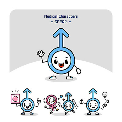 캐릭터 일러스트 의학 사람없음 범죄 남자기호 여자기호 콘돔 의학캐릭터 일러캐릭터 AI파일 정자세포 생식세포 성별기호 피임기구 파일형식 벡터