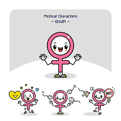 캐릭터 일러스트 의학 사람없음 금지 하트 난자 여자기호 의학캐릭터 일러캐릭터 AI파일 정자세포 모양 생식세포 성별기호 파일형식 벡터