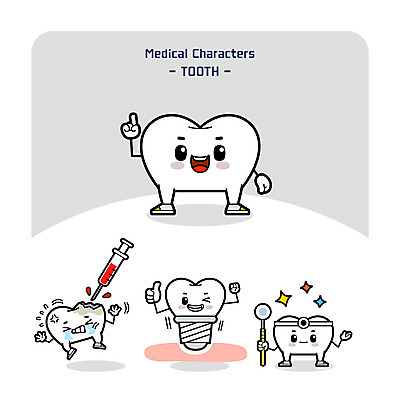 캐릭터 일러스트 치과 주사기 사람없음 치료 고통 양치 치아 질병 반사경 임플란트 충치 일러캐릭터 AI파일 감정 의학 의료기기 병원 청결 소화기관 파일형식 벡터