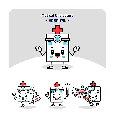 캐릭터 일러스트 의학 병원 주사기 사람없음 바이러스 구급상자 온도계 체온계 박테리아 의학캐릭터 일러캐릭터 AI파일 의료기기 의료용품 파일형식 벡터