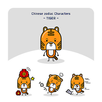 동물 캐릭터 별 동물캐릭터 일러스트 복주머니 사람없음 돌_바위 십이지신 호랑이 쥐 십이지신캐릭터 호랑이캐릭터 일러캐릭터 AI파일 자연요소 포유류 전통소품 설치류 파일형식 벡터