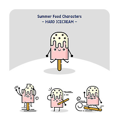 캐릭터 일러스트 아이스크림 디저트 여름음식 사람없음 여름 막대기 서핑 음식캐릭터 막대아이스크림 디저트캐릭터 일러캐릭터 AI파일 녹이기 계절 음식 모션 수상스포츠 파일형식 벡터 여름_계절