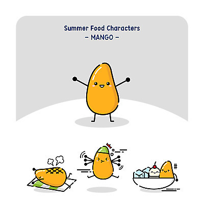 캐릭터 과일 일러스트 여름음식 사람없음 여름 잠수 열대과일 돗자리 음식캐릭터 빙수 수영모 망고 망고빙수 디저트캐릭터 일러캐릭터 AI파일 계절 음식 디저트 수영용품 파일형식 벡터 여름_계절