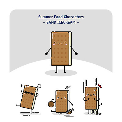 캐릭터 일러스트 아이스크림 디저트 여름음식 사람없음 여름 선글라스 음식캐릭터 코코넛 샌드 디저트캐릭터 일러캐릭터 AI파일 녹이기 계절 안경 음식 과일 모션 파일형식 벡터 여름_계절