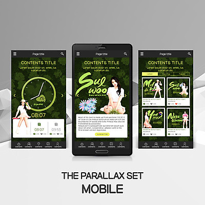 PSD 템플릿 여자 시계 웹템플릿 모바일 여러명 20대 성인 초록색 스마트폰 뷰티 한국인 모바일템플릿 모바일웹 성인여자만 패럴렉스 이미지템플릿 컬러 다수 사람 동양인 청년 핸드폰 스마트기기 여자만 성인만 파일형식