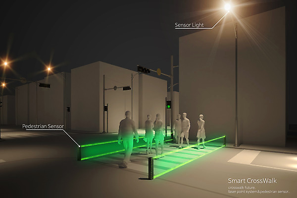 PSD 편집 편집이미지 가로등 사람모양 여러명 건물 3D 광선 도시 횡단보도 야간 신호등 스마트 디지털합성 합성 포인트 청신호 안전바 편집3D 자연요소 모양 건축물 공공시설 다수 컨셉 사람 금융 보행로 파일형식