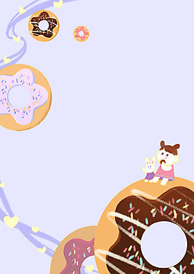 전신 PSD 여자 어린이 일러스트 디저트 프레임 한명 하트 토끼 도넛 프레임일러스트 국내일러스트 모양 1 음식 포유류 사람 반려동물 파일형식