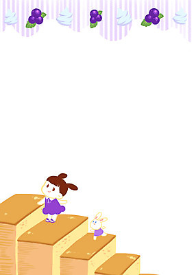 전신 PSD 여자 어린이 일러스트 디저트 프레임 한명 서기 계단 토끼 생크림 블루베리 카스테라 프레임일러스트 국내일러스트 1 음식 빵 과일 포유류 모션 사람 반려동물 크림 파일형식