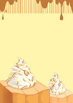 PSD 일러스트 디저트 프레임 사람없음 생크림 프레임일러스트 허니브레드 캐러멜 국내일러스트 음식 크림 파일형식