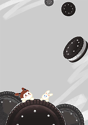 PSD 여자 어린이 일러스트 디저트 프레임 한명 상반신 쿠키 과자 토끼 프레임일러스트 국내일러스트 1 음식 포유류 사람 반려동물 파일형식